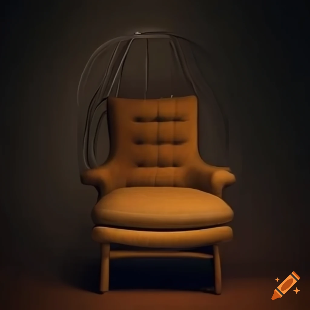 ultra HD sculpture of an abstract retro chair
