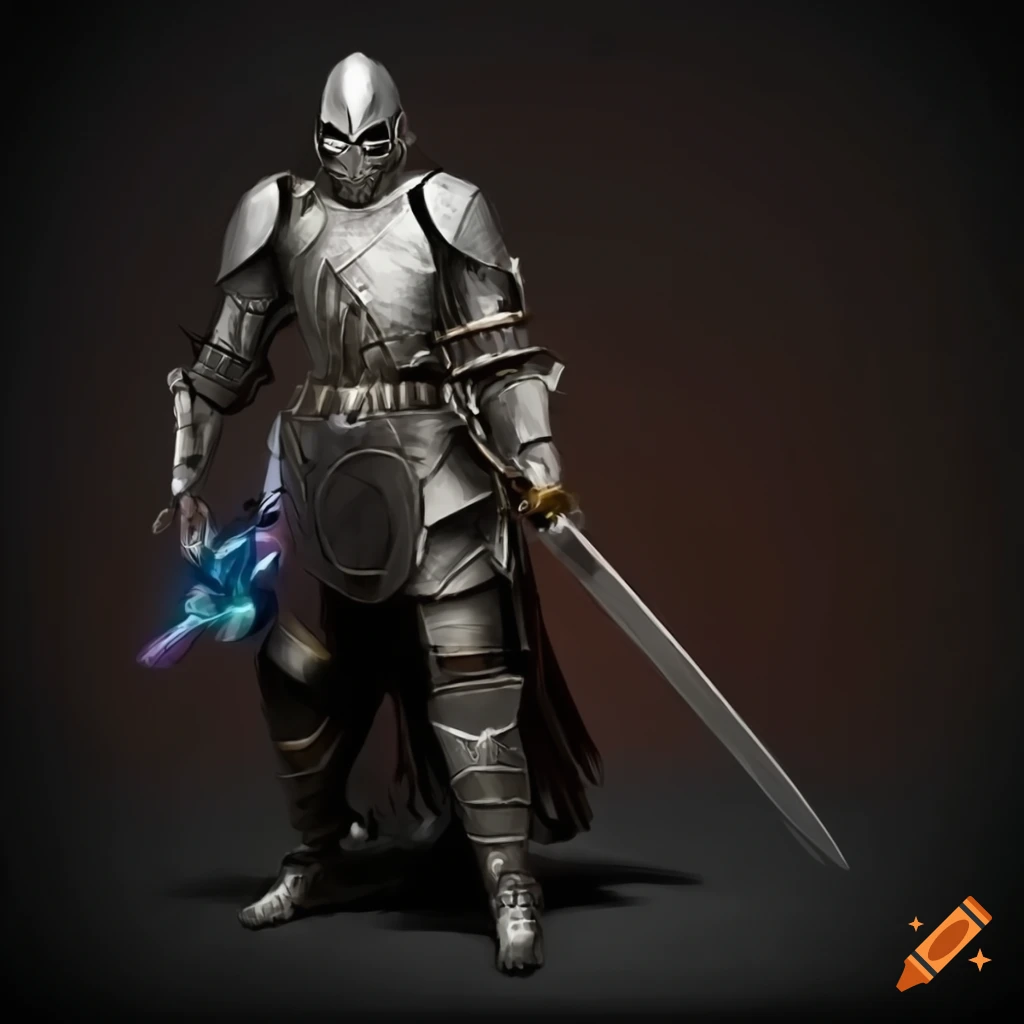 digital artwork of a knight with a sword