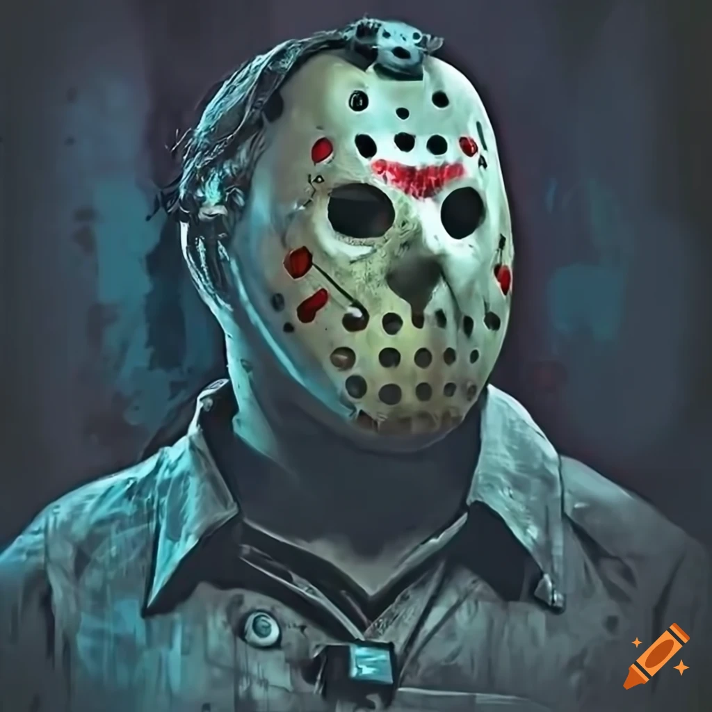 retrowave artwork of Jason Voorhees