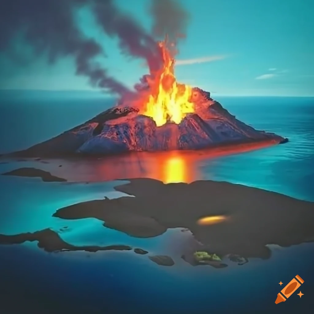 volcanic island landscape