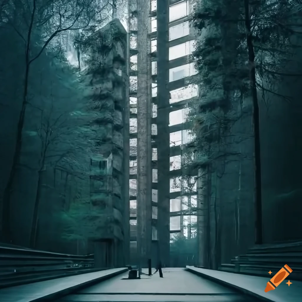Window view of a futuristic solarpunk city skyline and trees on Craiyon