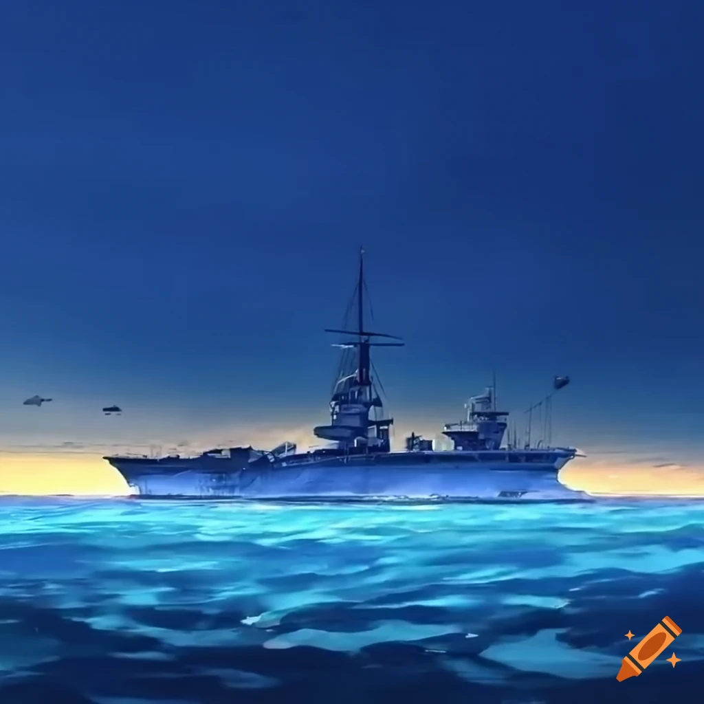 anime space battleship fleet scenery