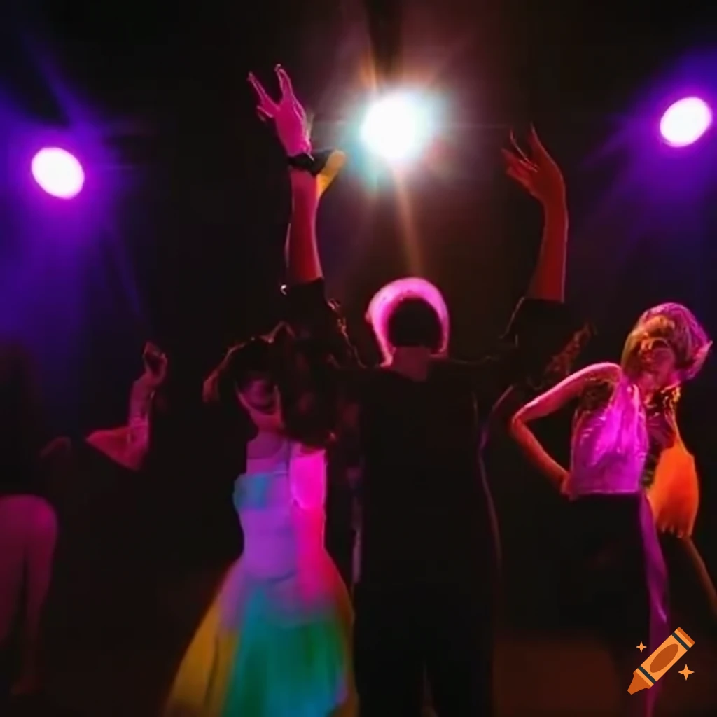 Disco ball on a dance floor