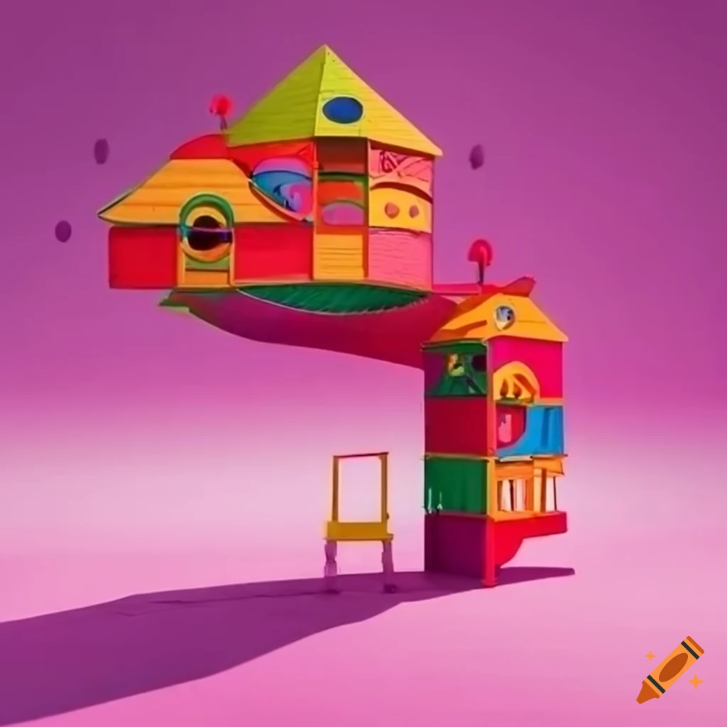 Surreal and colorful playground structure