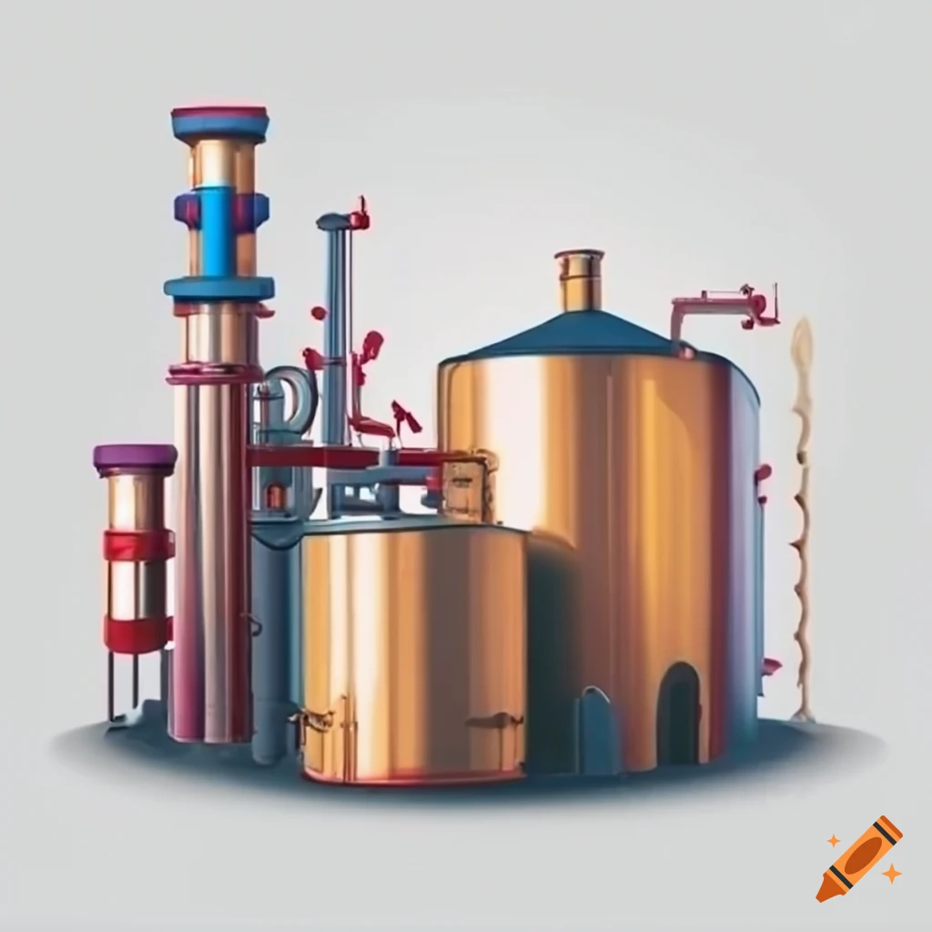 small brewery refinery on white background