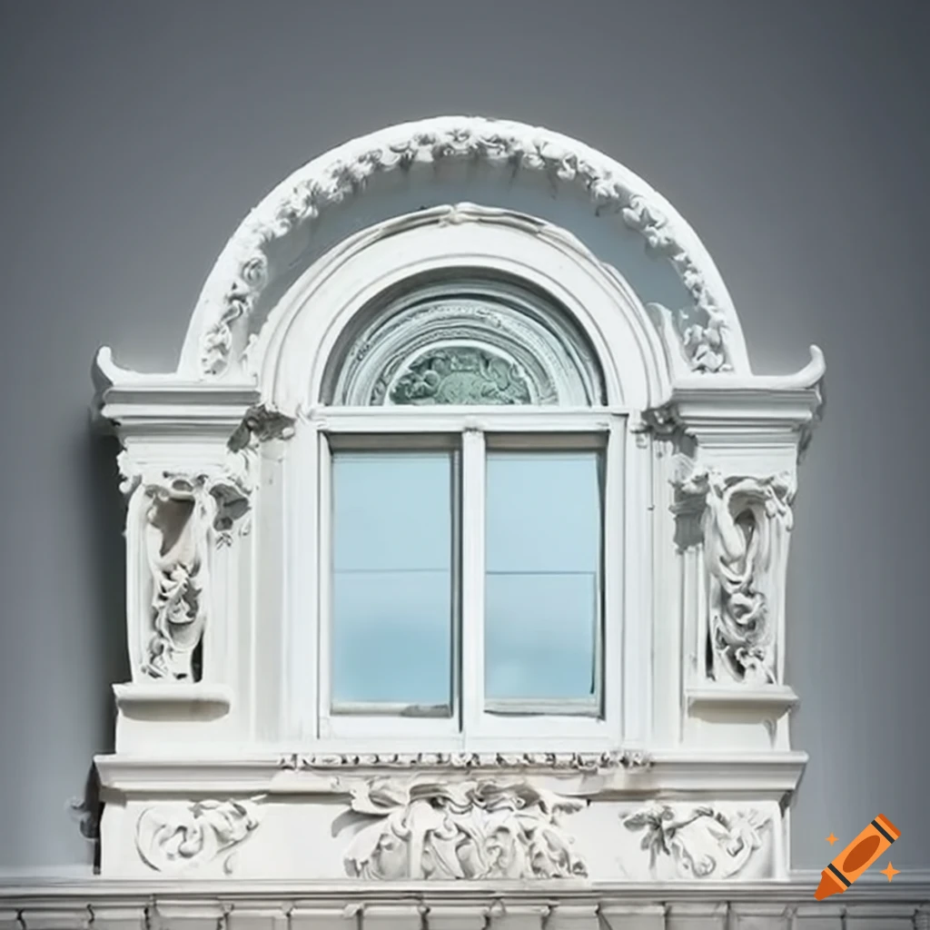 neoclassical white palace window with balcony