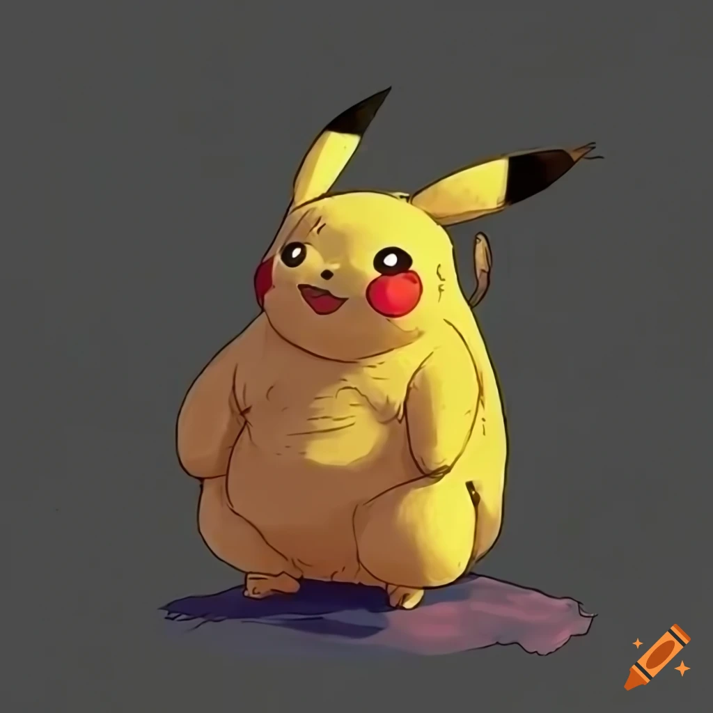 Pikachu wearing a chubby costume