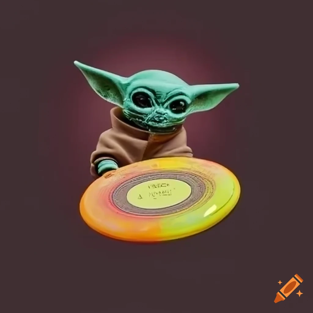 Grogu playing disc golf