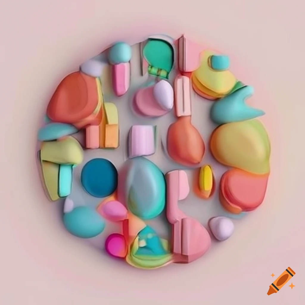 Intricate and colorful abstract sculpture on Craiyon