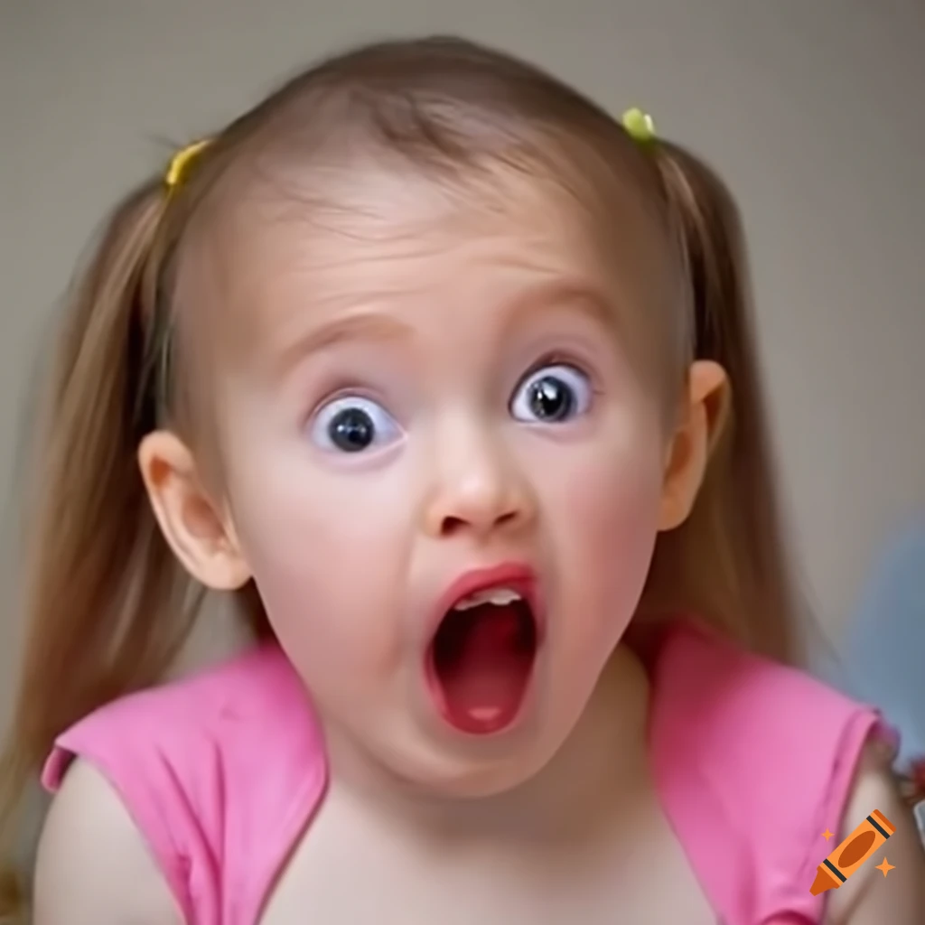 surprised toddler girl eating a popsicle