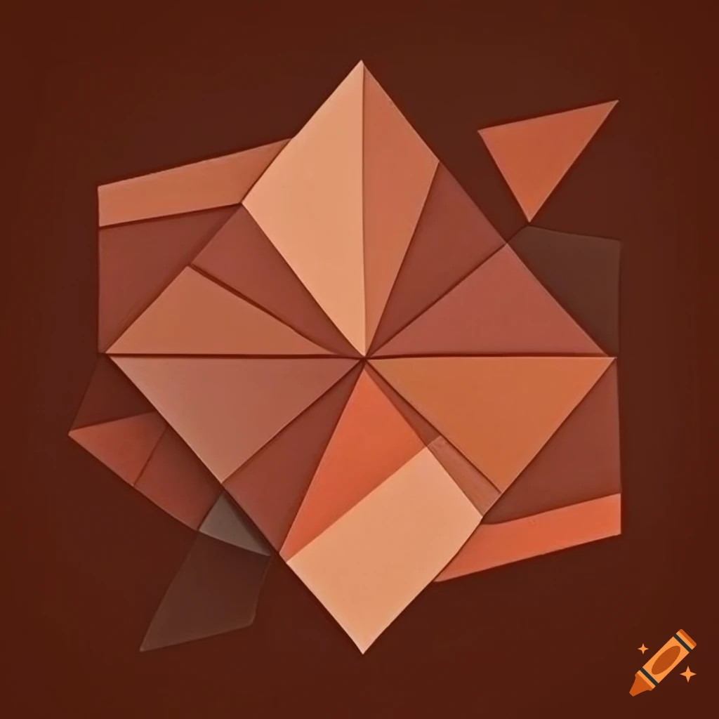 geometric pattern in ocre, terracotta, and pastel colors on white background