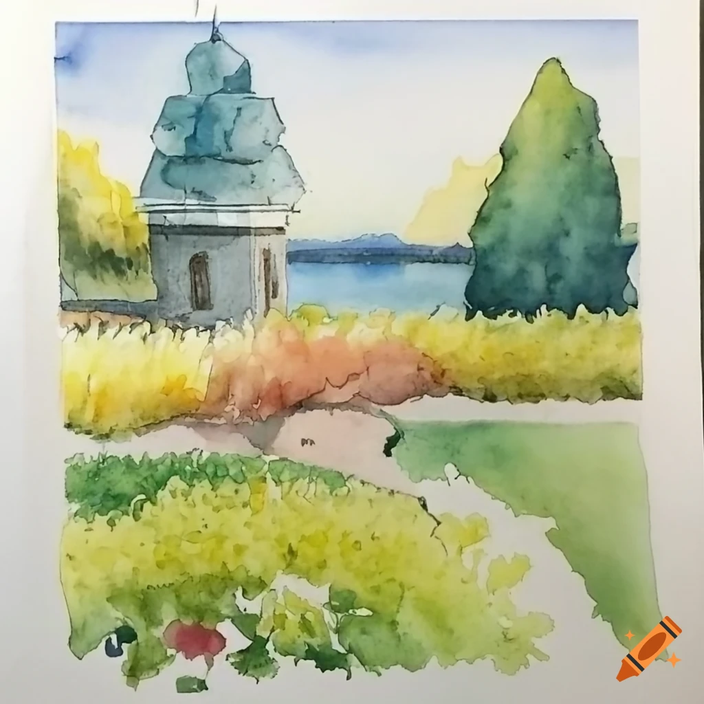 indian village scenery drawing. watercolor scenery painting | By Easy  Drawing SAFacebook