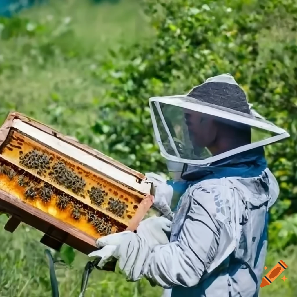 beekeeper working with bees