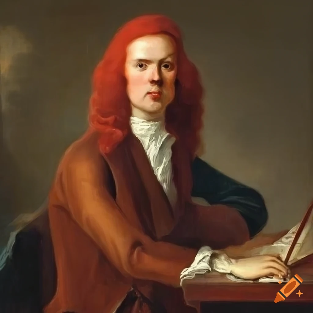 Painting of a male composer with red hair on Craiyon