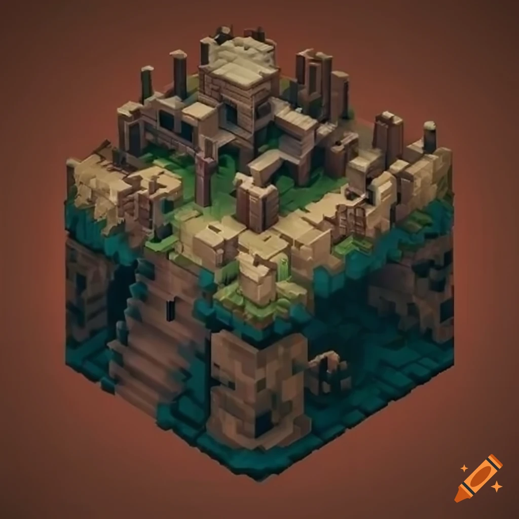 Isometric Kitbash Sandstone rpg isometric mana pool tiles black background on Craiyon