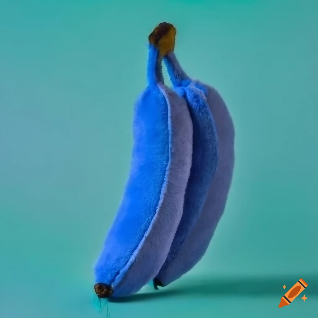 plushie of blue bananas bunch on white background