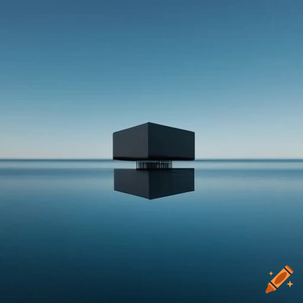 Image of a contemporary floating cube building on Craiyon