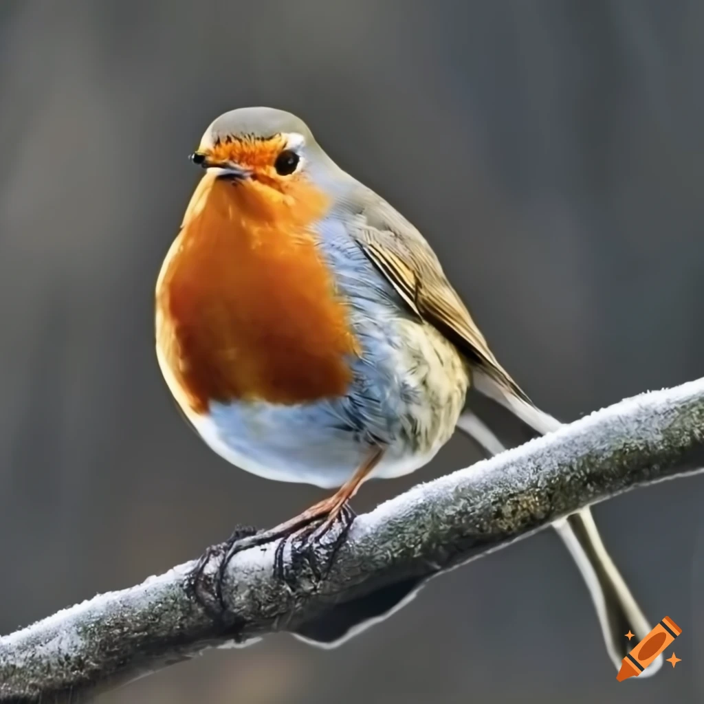 realistic robin bird perched on a branch