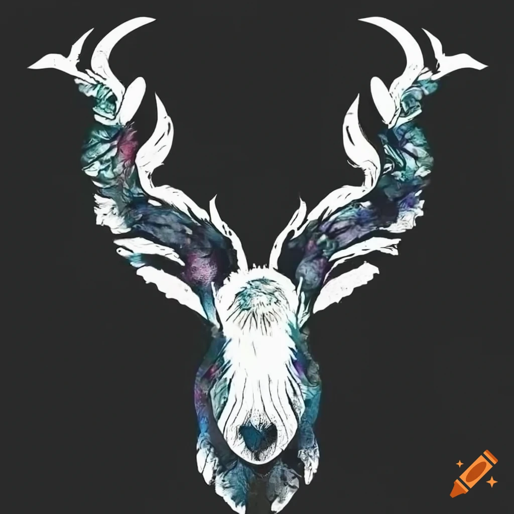 black and white logo of a Kashmir Markhor