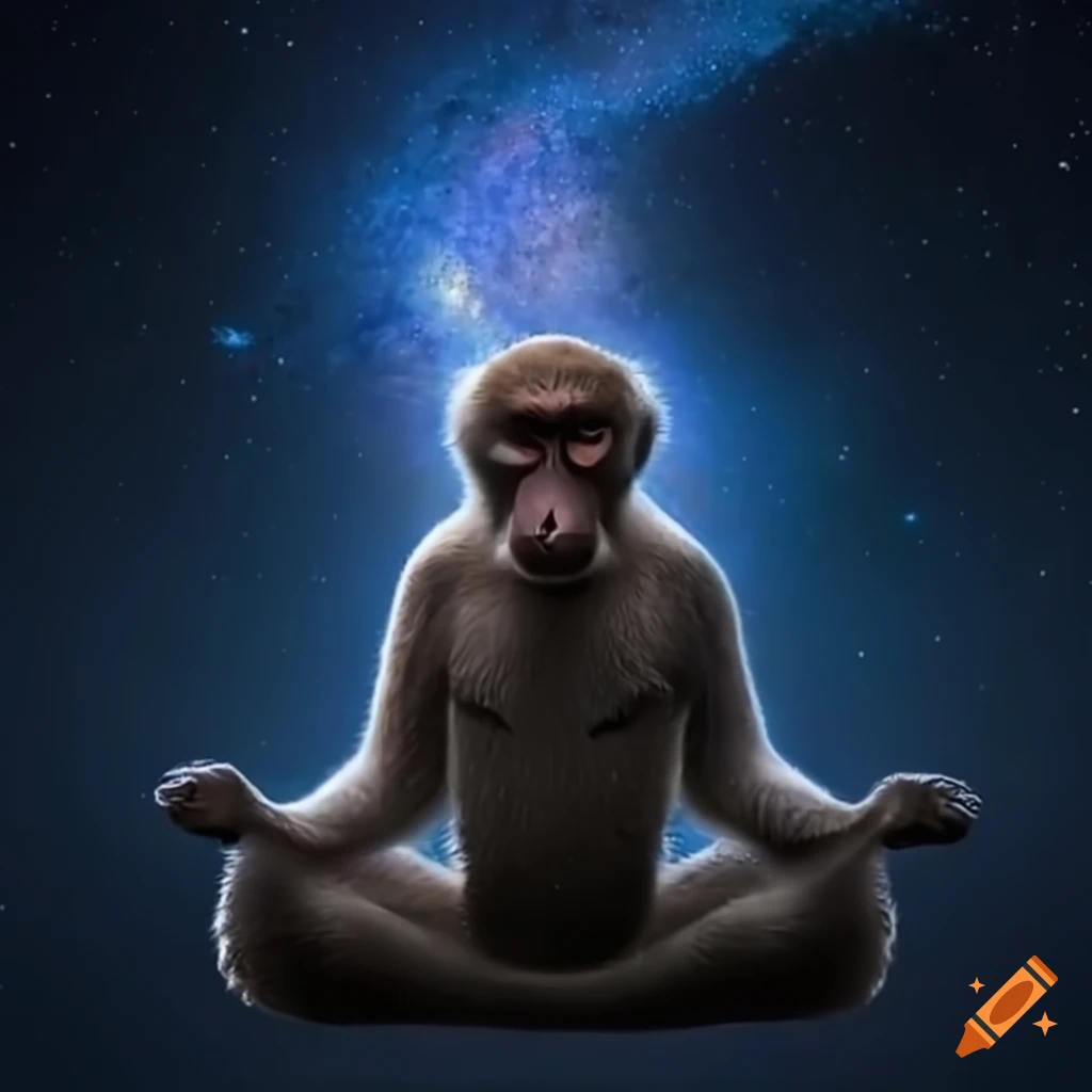 Monkey meditating in the milkyway