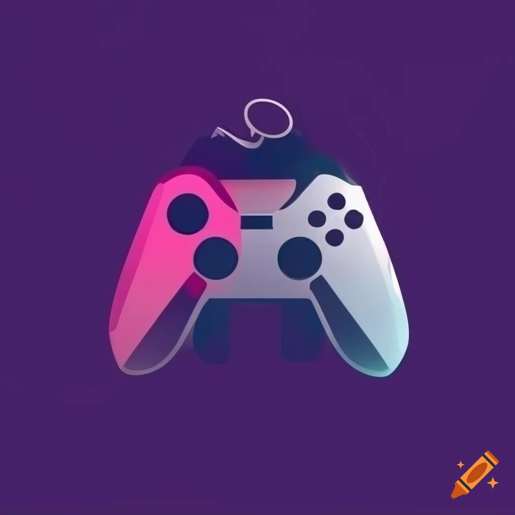 stylish gaming logo with a controller