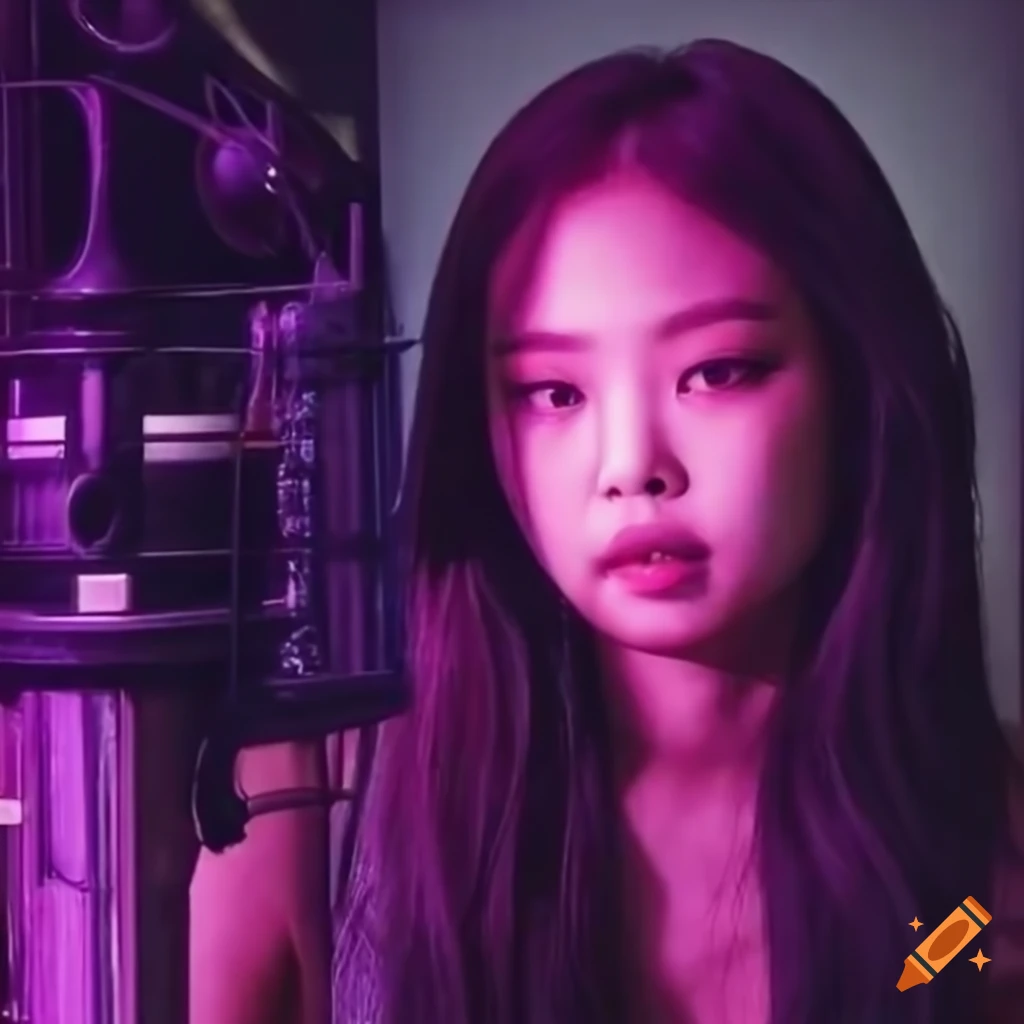 Jennie from blackpink in a recording studio