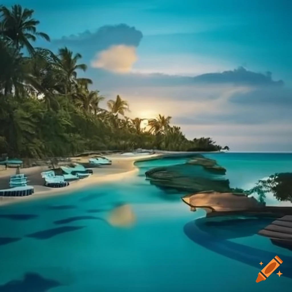 image of a Lemuria inspired resort hotel