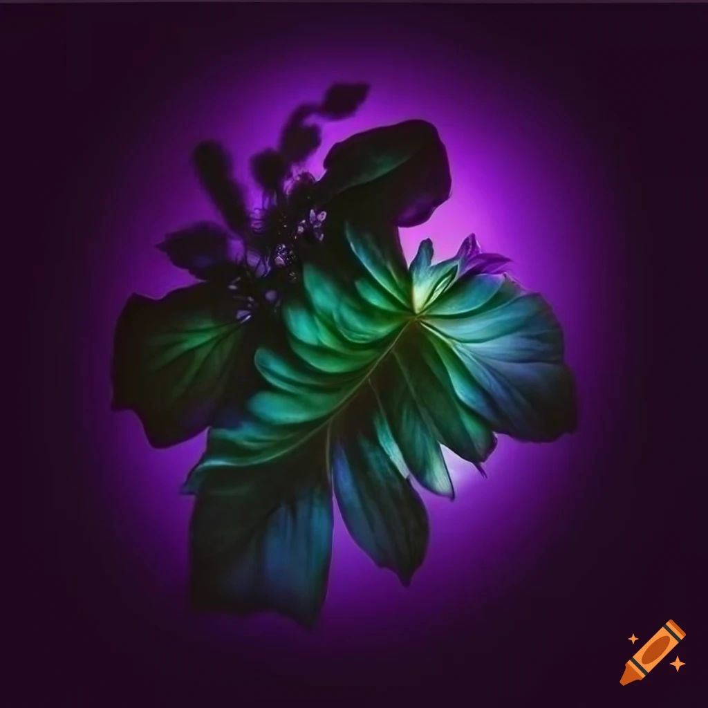 realistic nature album cover with purple and green tones