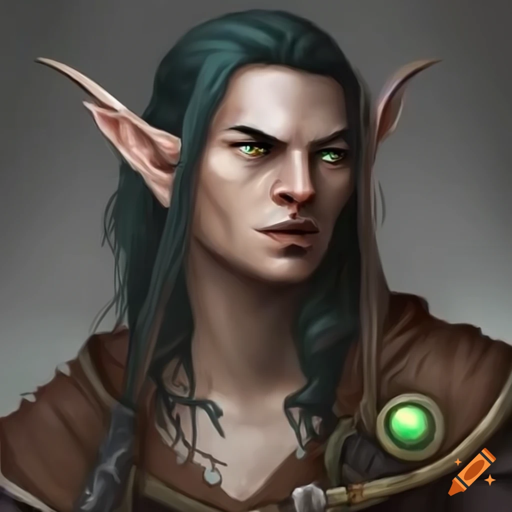 image of a handsome rogue wood elf