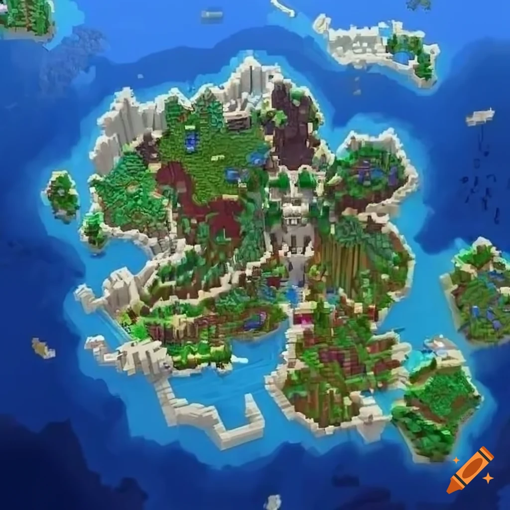 Minecraft whole planet with builds on it and not realistic (builds are  oversized), cartoon style