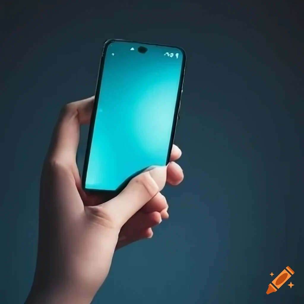 hand-holding-an-android-phone-on-craiyon