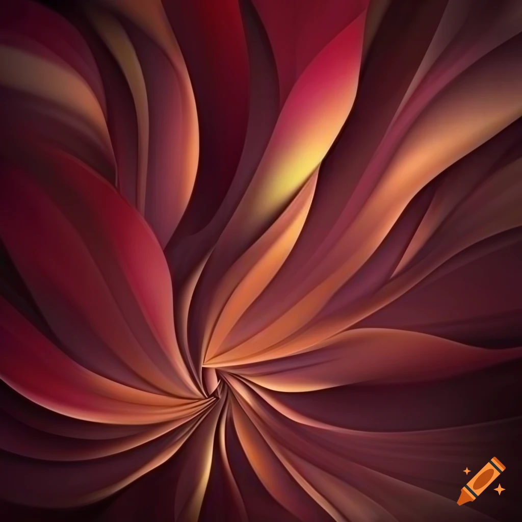 abstract botanical floral pattern with golden and dark maroon colors