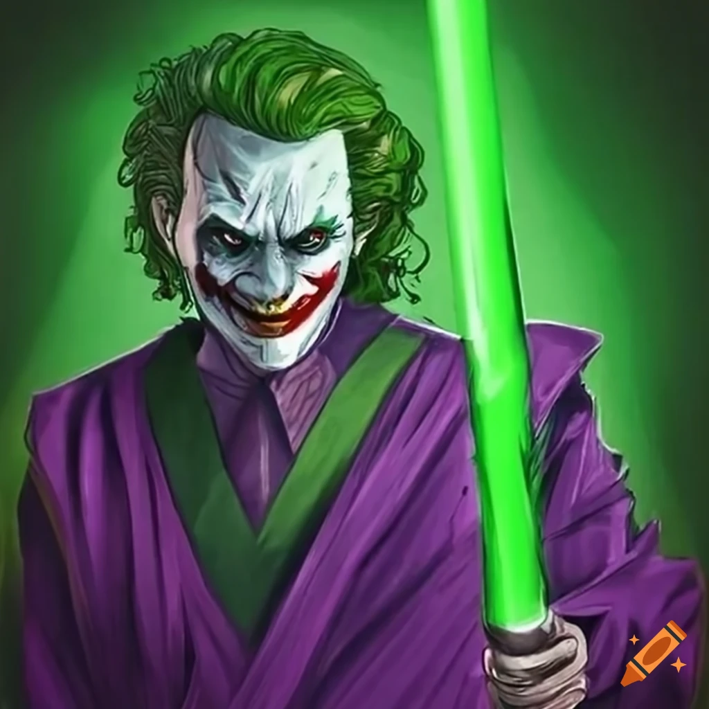 Joker Jedi with a lime lightsaber