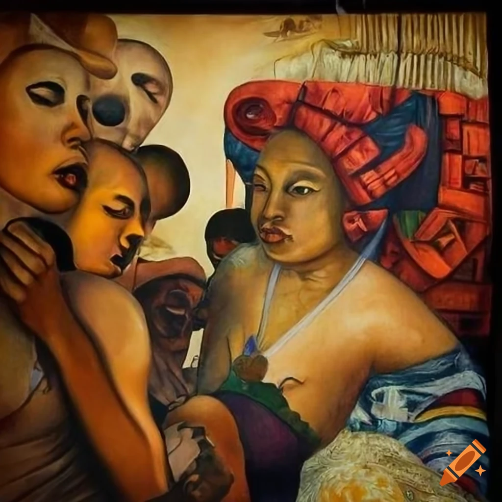 Voodoo Loa Shunga lithograph by Willi Sitte and Diego Rivera