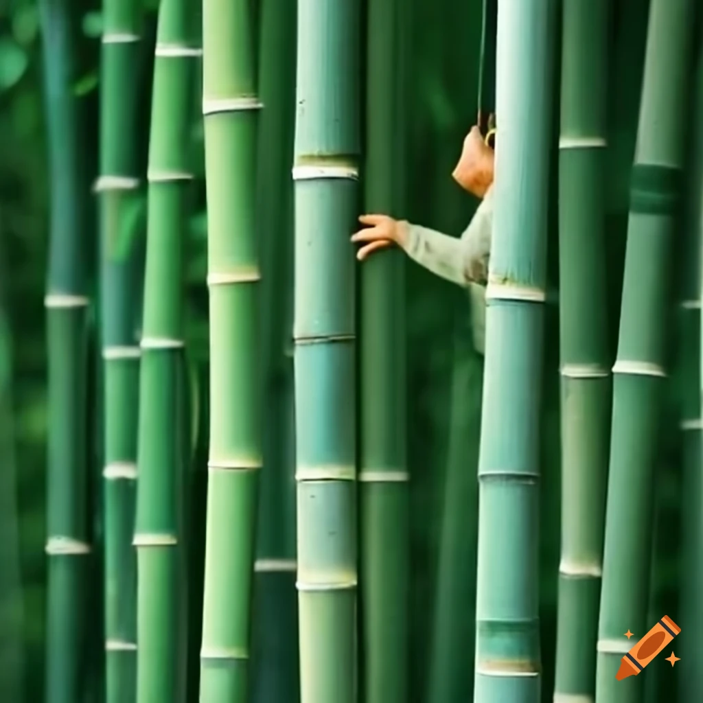 A green bamboo wallpaper on Craiyon