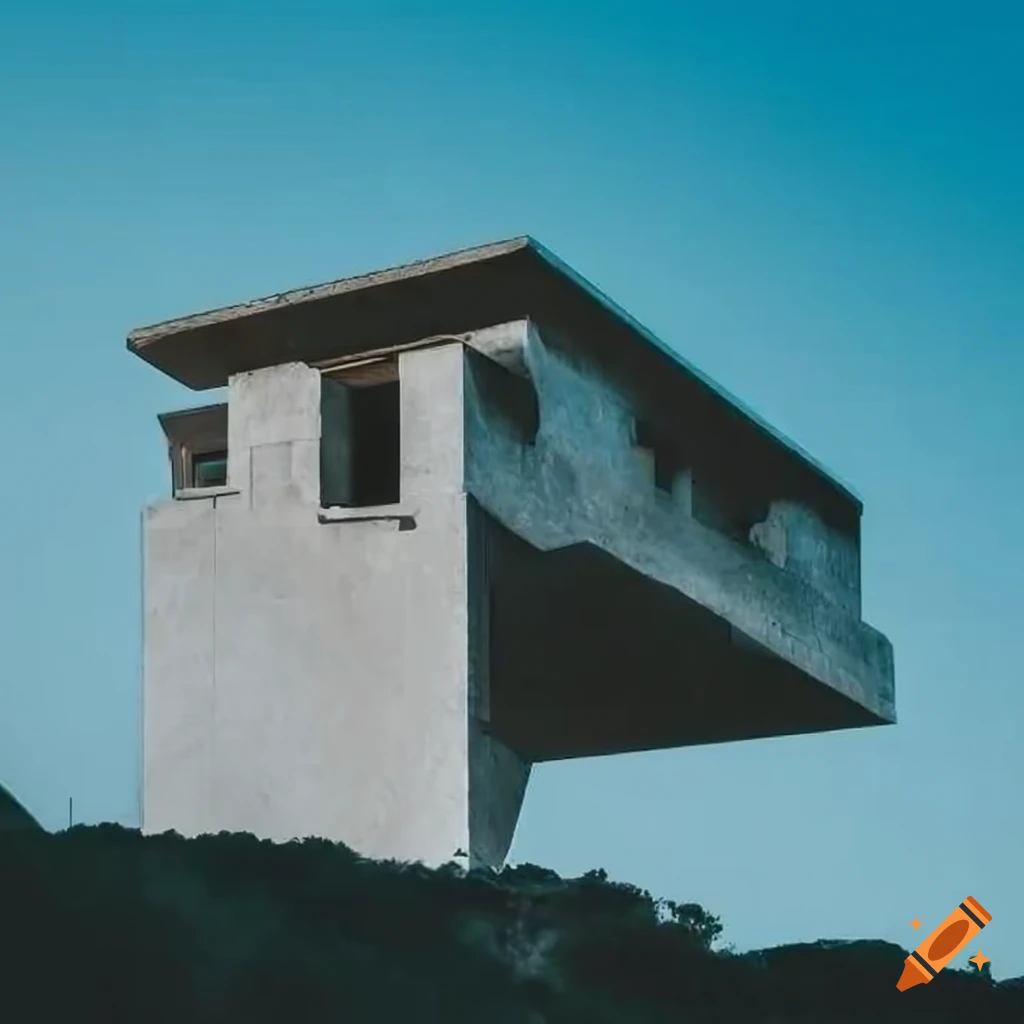 Brutalist house on the aegean coast