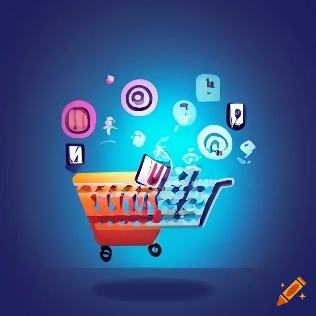 Abstract Icons In The Cloud For Online Shopping Settings On Craiyon