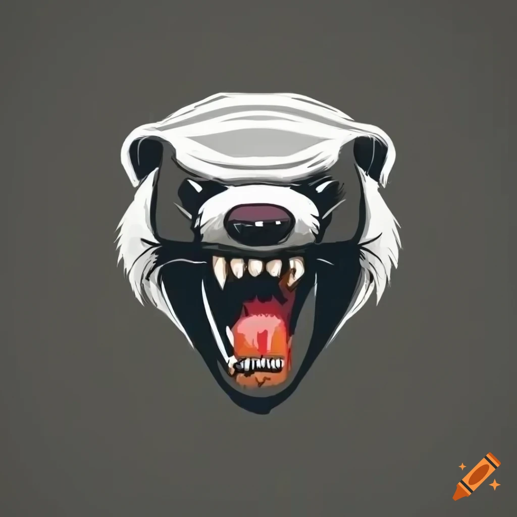 Angry honey badger logo on Craiyon