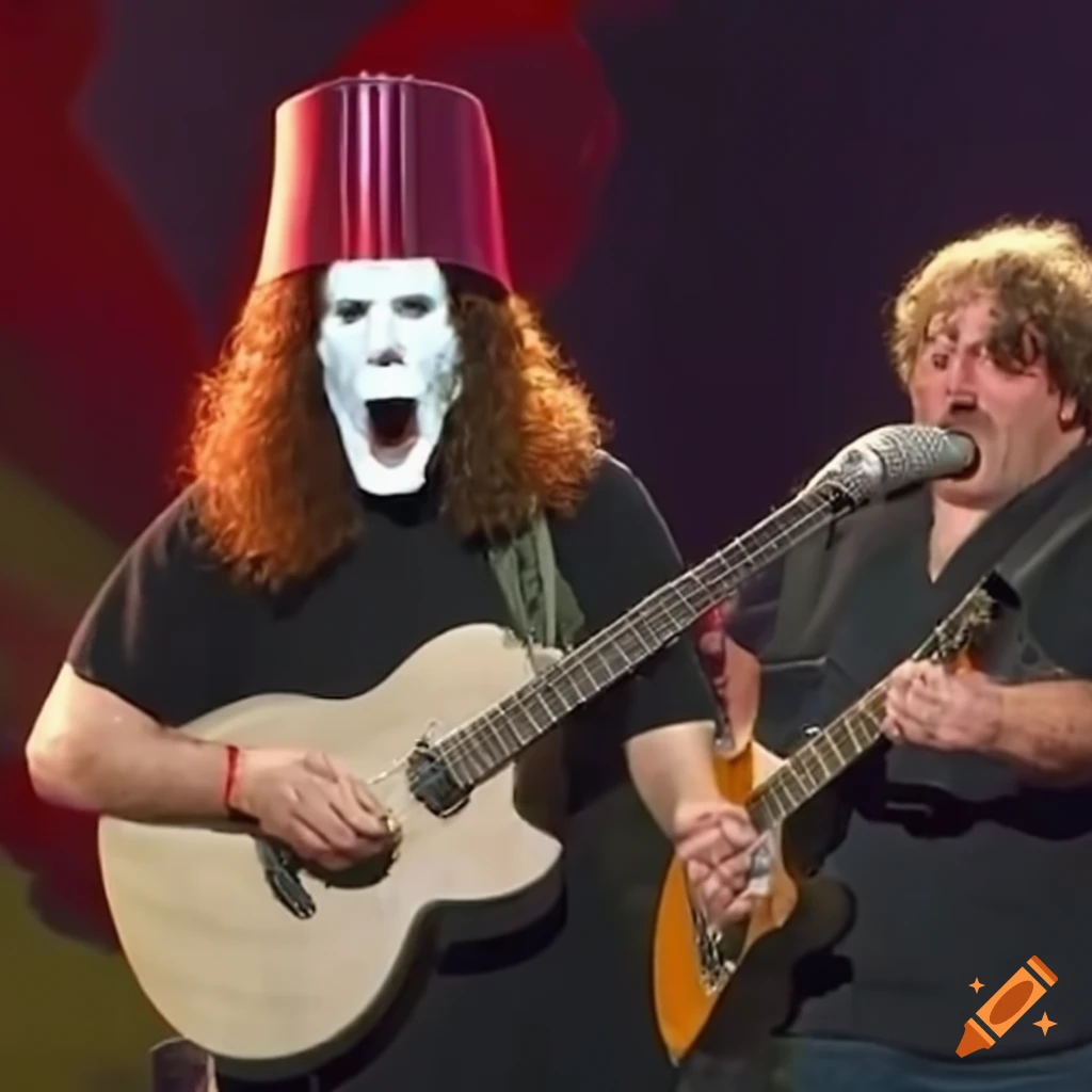 Tenacious d and buckethead performing together on Craiyon