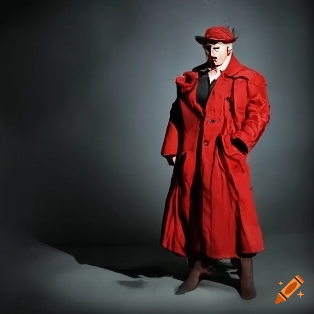 hyperrealistic depiction of Frankenstein in a red Zoot suit