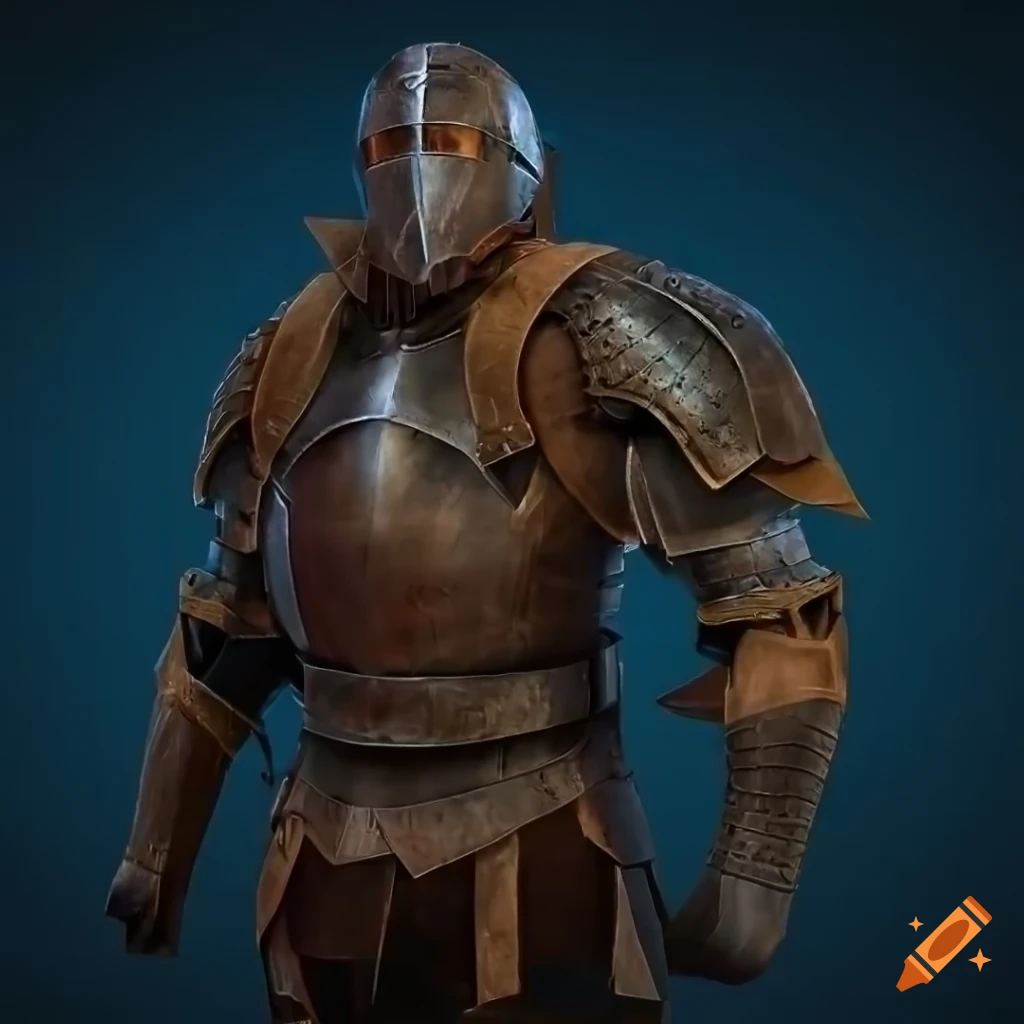 photorealistic depiction of a barbarian styled Warforged suit of plate armor