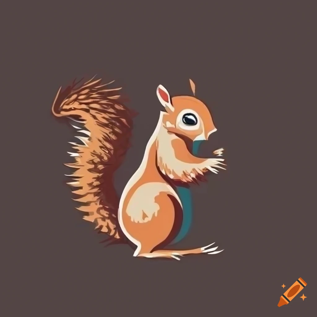 logo of a squirrel with a bushy tail