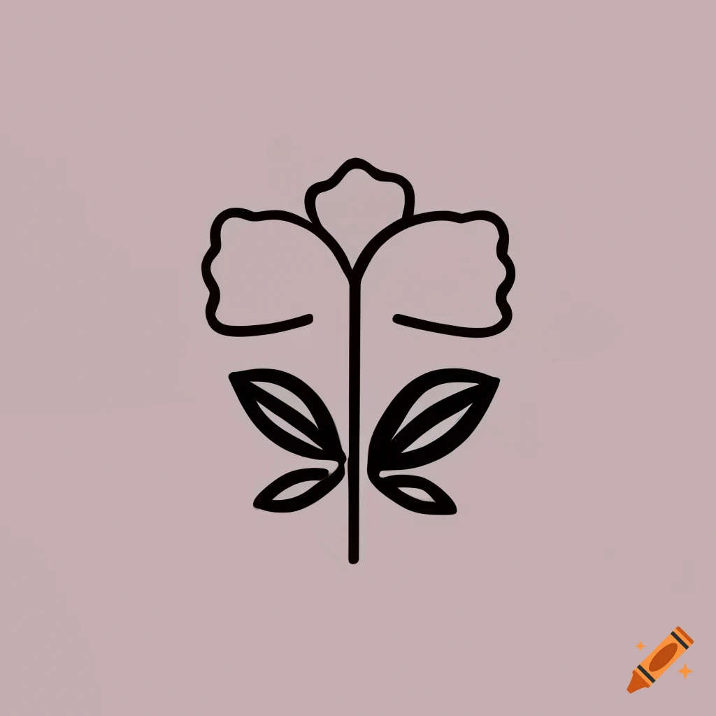 minimalistic black line art of a flower