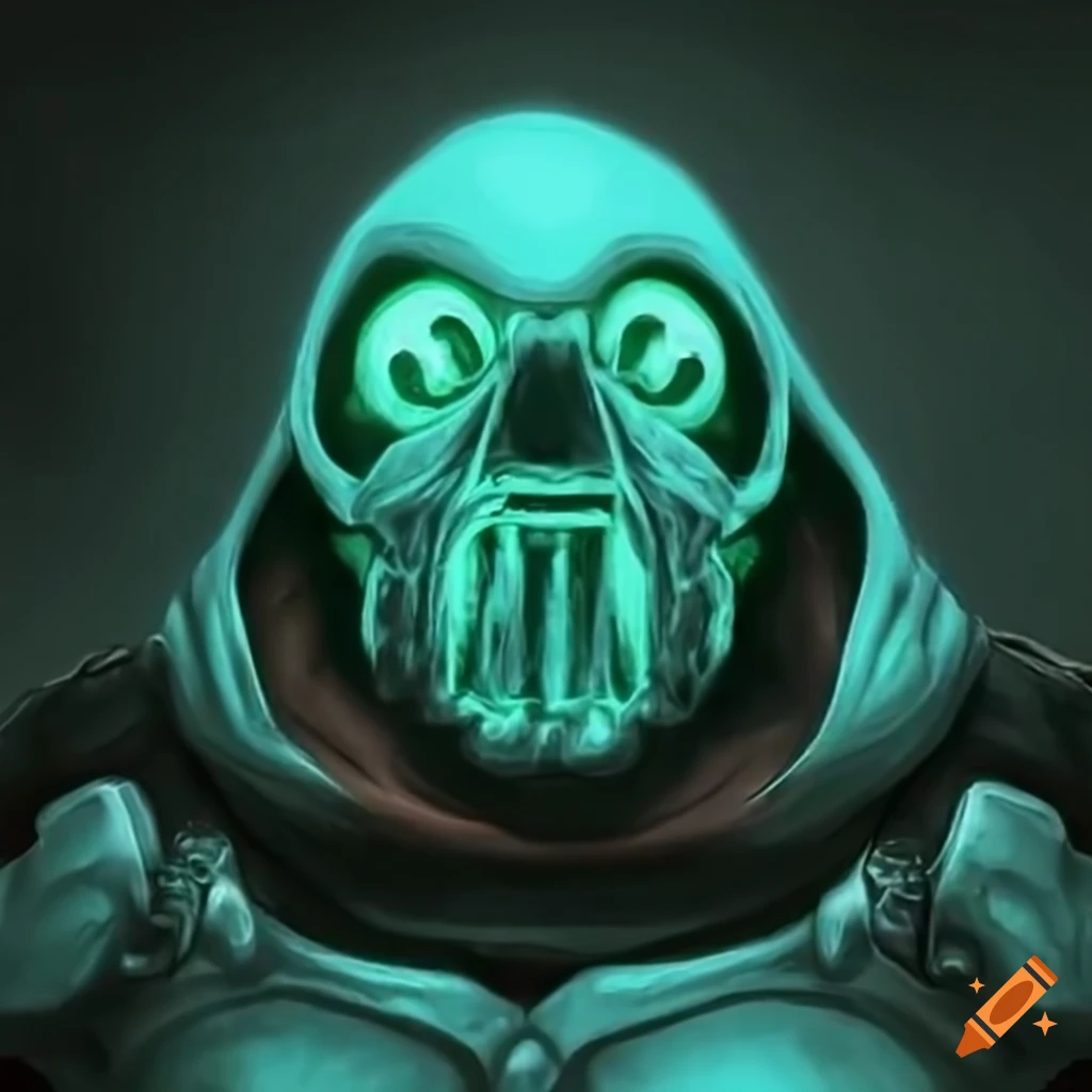 Glow-in-the-dark depiction of doom guy