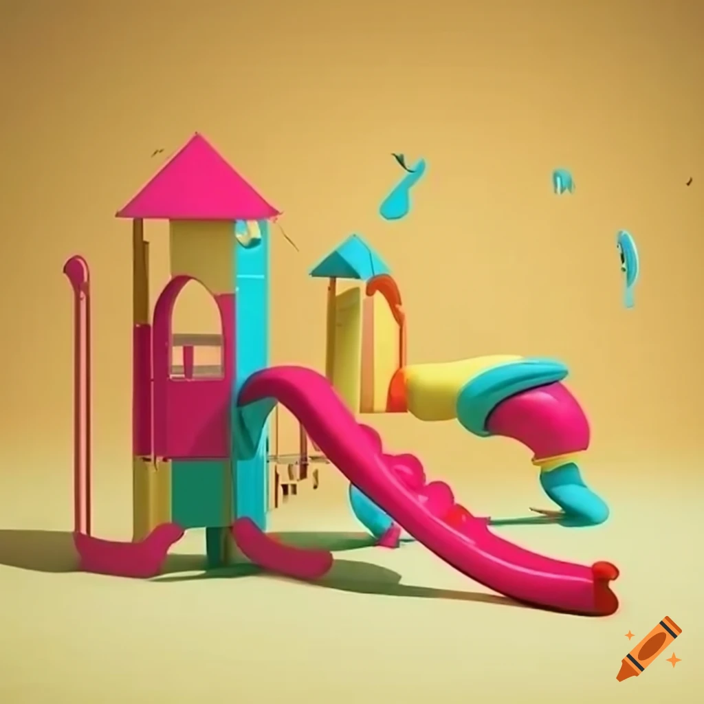 surrealist and colorful playground