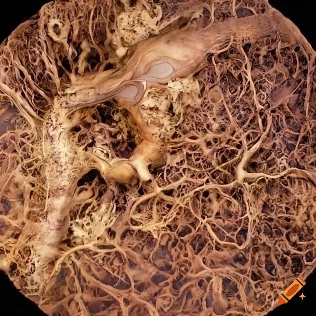 close-up of plant roots and mycelium