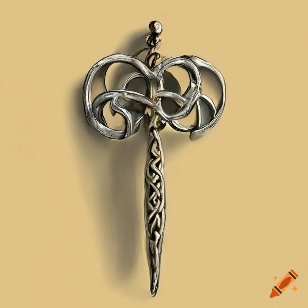 drawn illustration of an ancient celtic pin