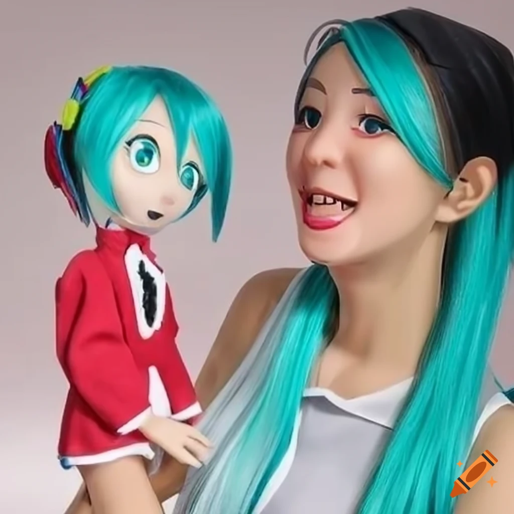 Hatsune miku ventriloquist dummy on Craiyon