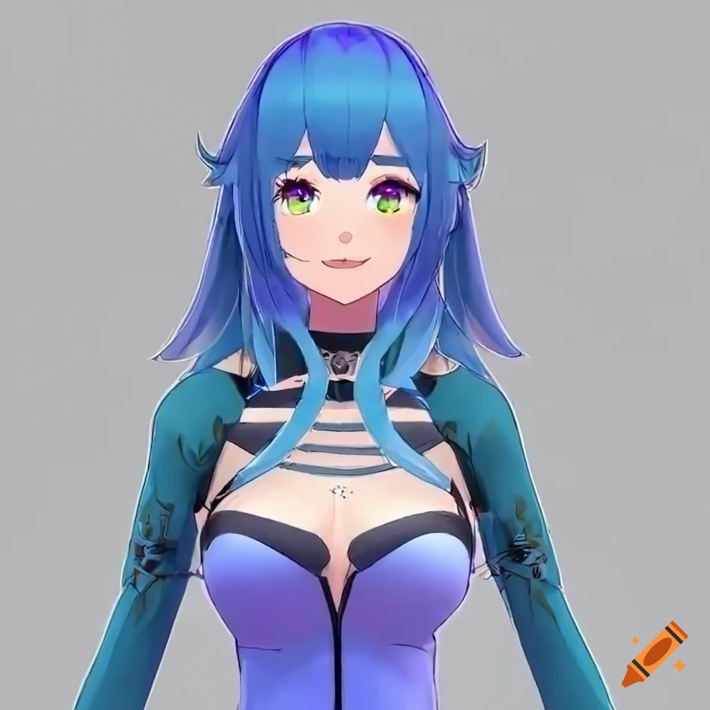 Detailed Character Sheet Of A Female Vtuber