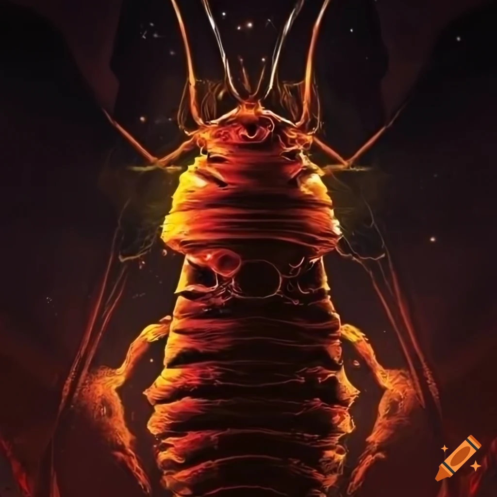 Abstract illustration of a nuclear roach space monster on Craiyon
